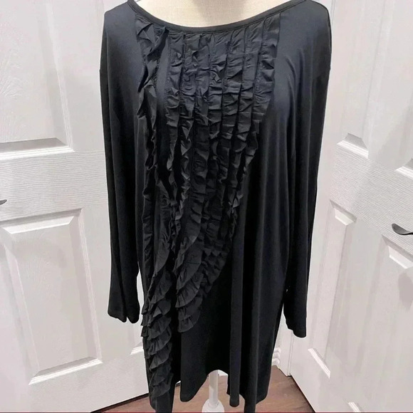 NWT Lane Bryant plus size long Sleeve visco’s/spandex blend Ruffle detailing - Picture 1 of 8